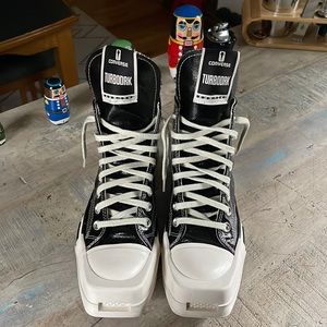 Rick Owens /Converse DRKSHDW TURBODRK patent high top sneakers